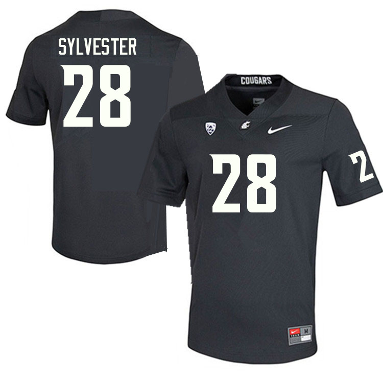 Washington State Cougars #28 Reece Sylvester College Football Jerseys Sale-Charcoal
